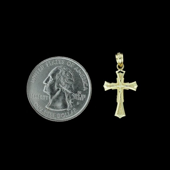 10K Real Gold Rope Chain and Cross Pendant Set - Picture 4 of 9